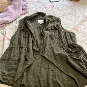 torrid Olive Green Textured Open Front Cardigan